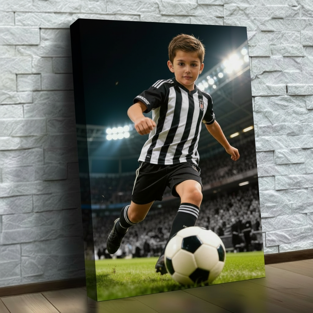 Futbolcu Siyah Beyaz